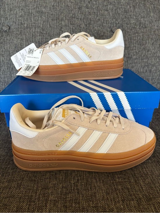 adidas Shoes - adidas Gazelle Platform Sneakers - Beige & Gumsole